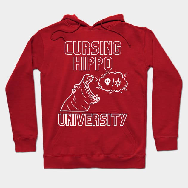 Cursing Hippo University Hoodie by Awesome Writer Stuff